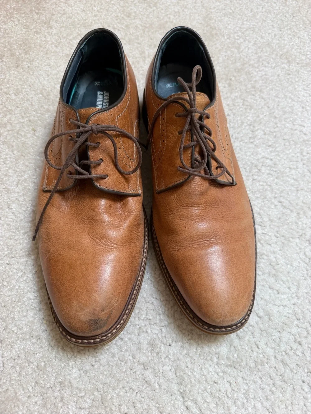 Johnston & Murphy XC Flex Raleigh Brown Leather with Memory Foam